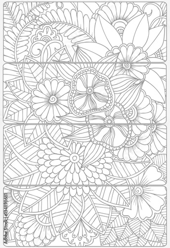 Vector set of decorative monochrome bookmarks
