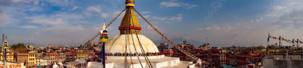 Boudhanath Stupa Nepal - obrazy, fototapety, plakaty 