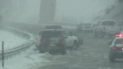 Hazardous Winter Driving Crash on Snowy Road
