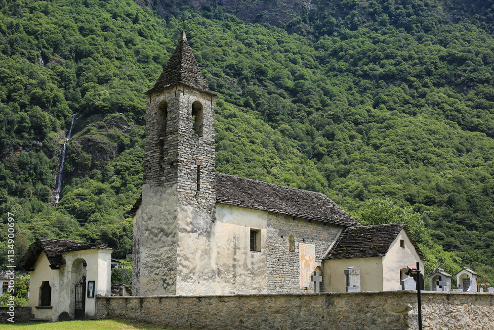 Historic Church San Pietro in Tessin, Switzerland