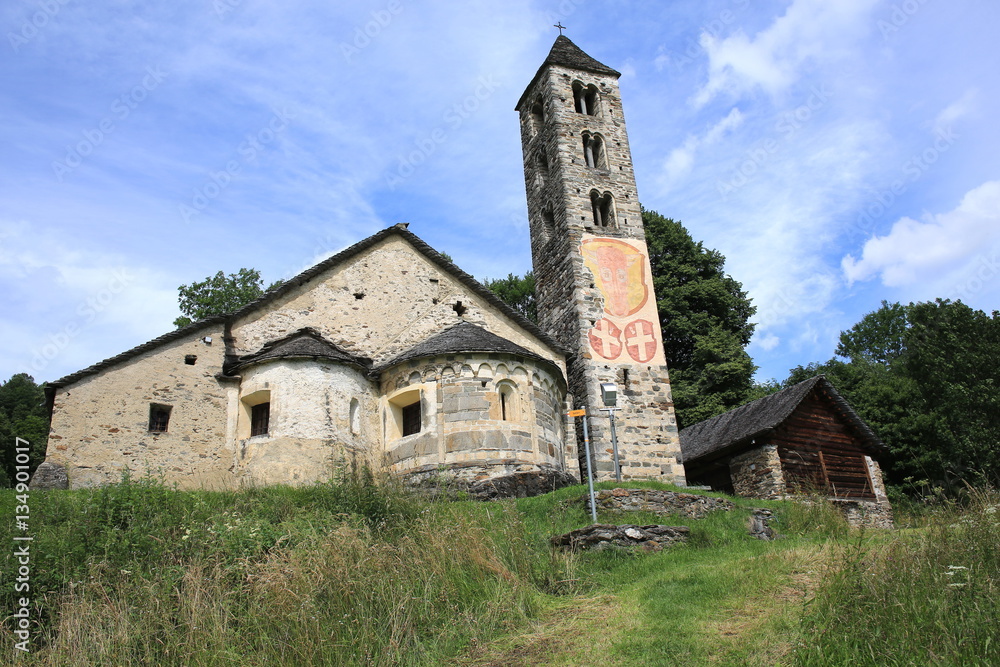 Historic Church San Carlo in Tessin, Switzerland