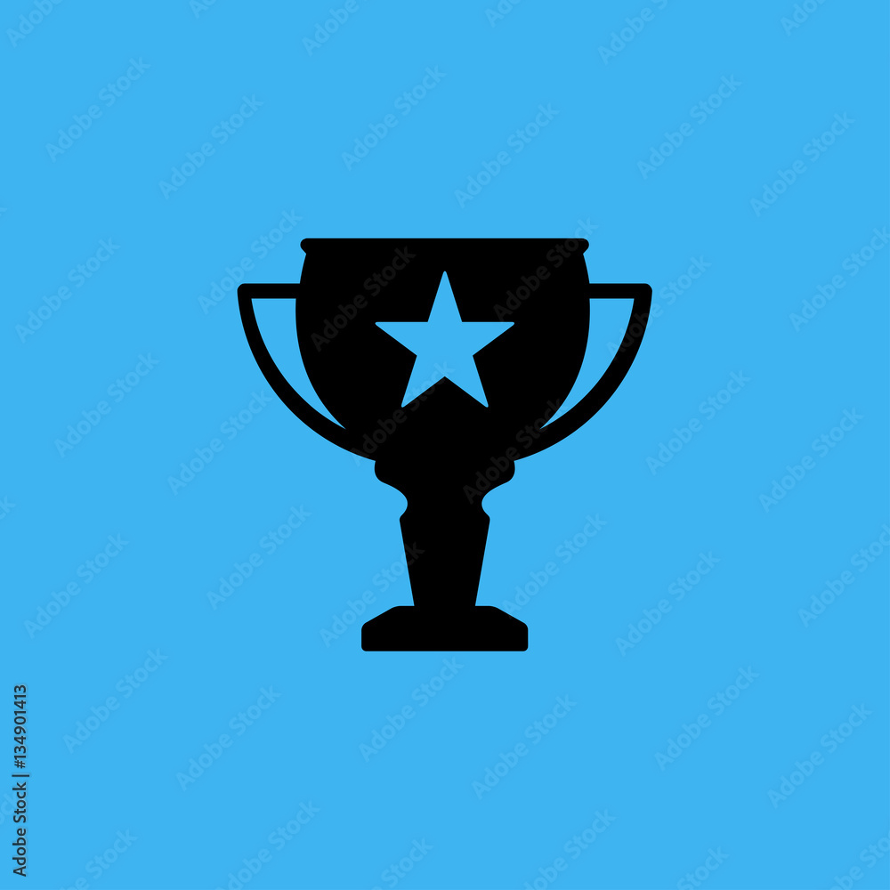 Trophy Cup with star icon. flat design Trophy Cup with star icon. flat design