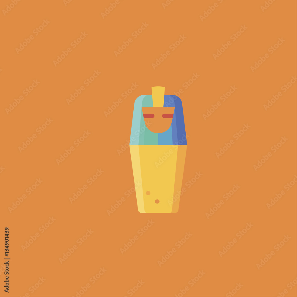 Egyptian pharaoh sarcophagus icon. flat design Egyptian pharaoh sarcophagus icon. flat design