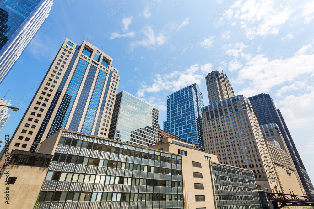 Naklejka premium Modern urban business center. 