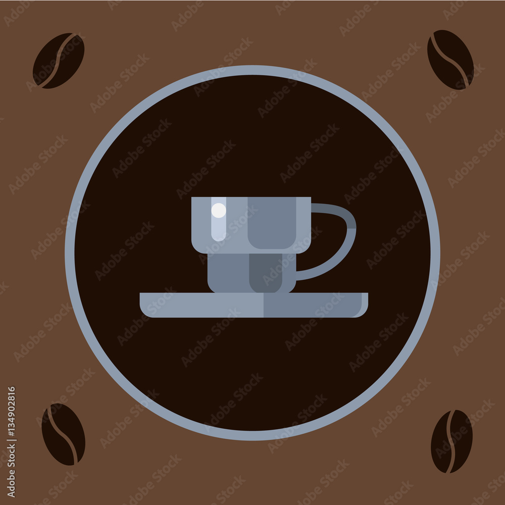coffee cup saucer, symbol, flat style, illustration coffee cup saucer, symbol, flat style, illustration