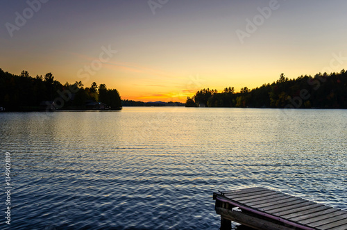 Sunset over Mountain Lake in the Adirondacks  Upstate New York