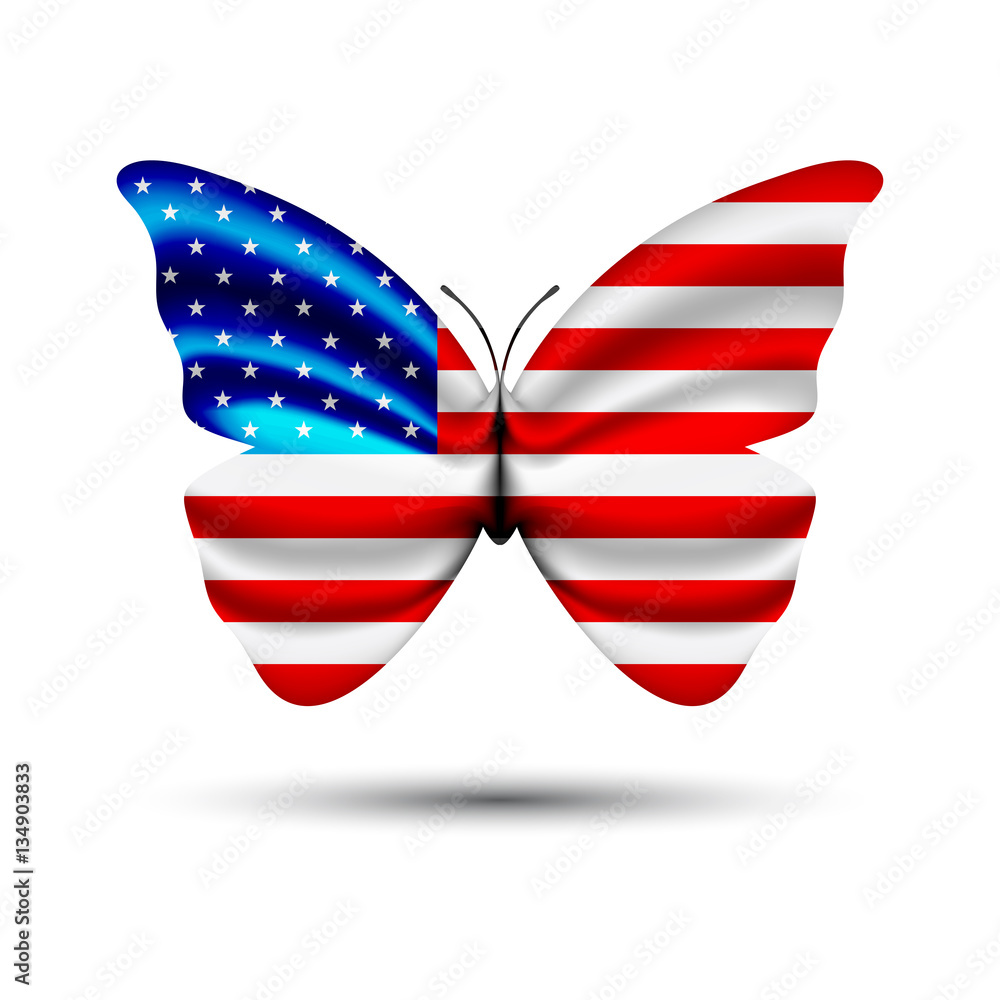 Obraz premium butterfly flag of united states of america
