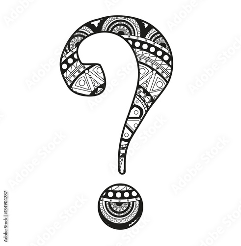 Download Vector Illustration Of A Question Mark Mandala For Coloring Book Punto Interrogativo Mandala Vettoriale Da Colorare Stock Vector Adobe Stock
