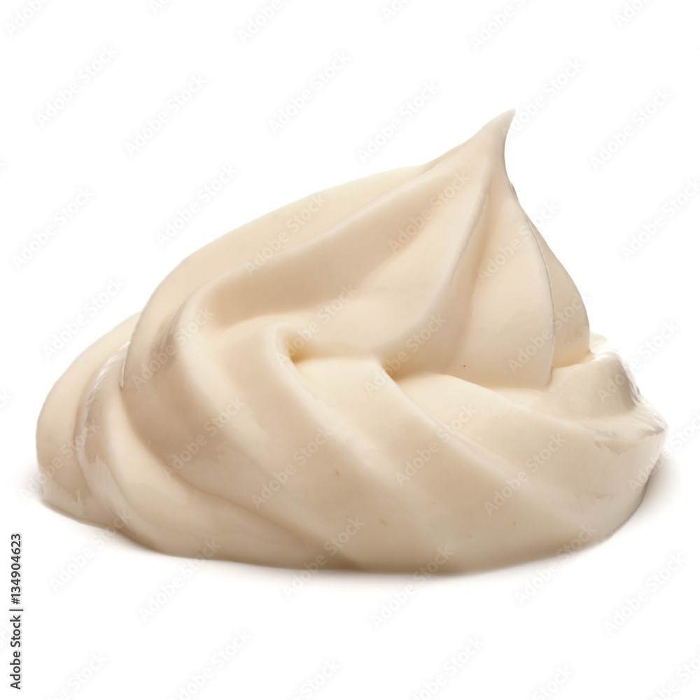Mayonnaise swirl isolated on white background cutout Mayonnaise swirl isolated on white background cutout