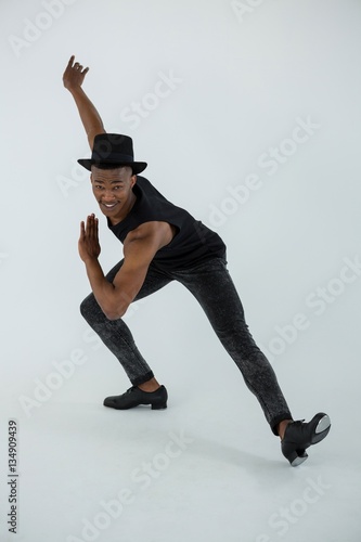 Portrait of dancer practicing dance