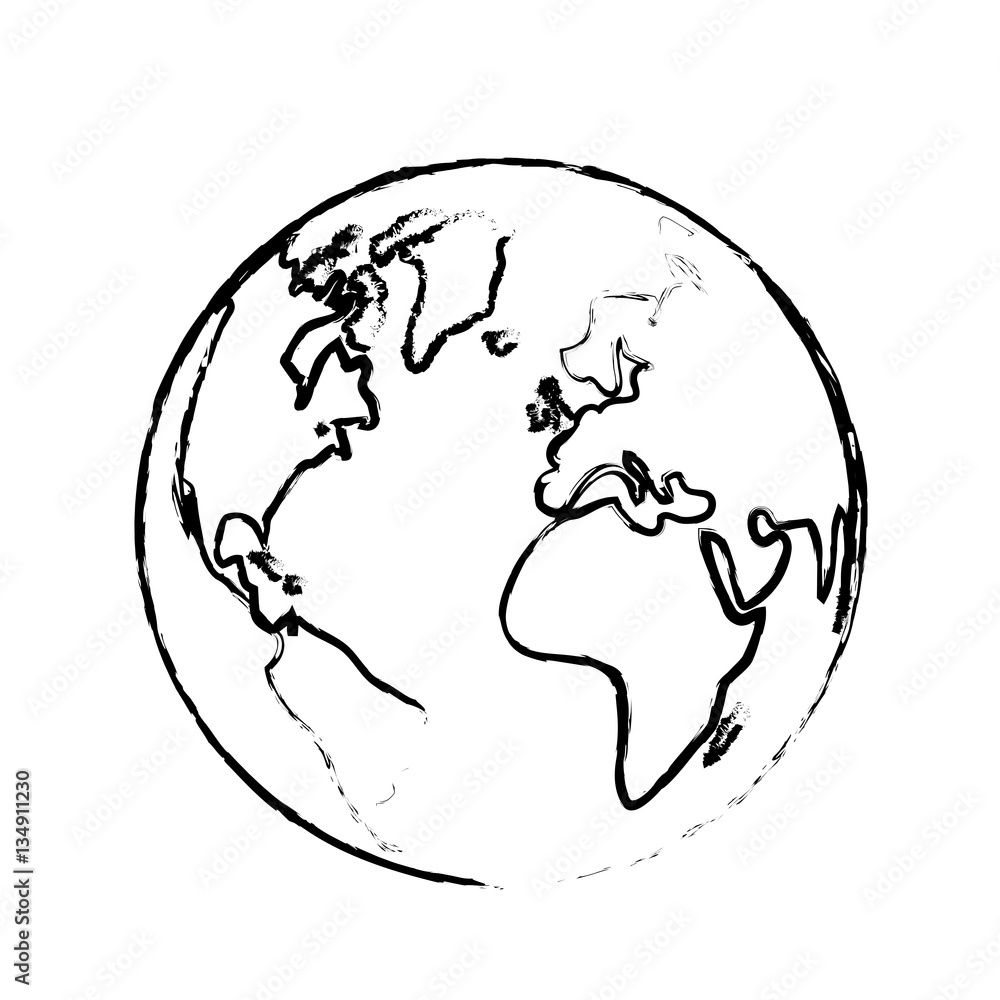 The earth with its different continents and countries, vector illustration The earth with its different continents and countries, vector illustration
