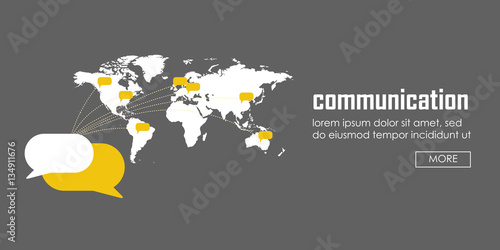 Communication concept banner. Web vector illustration infographic template