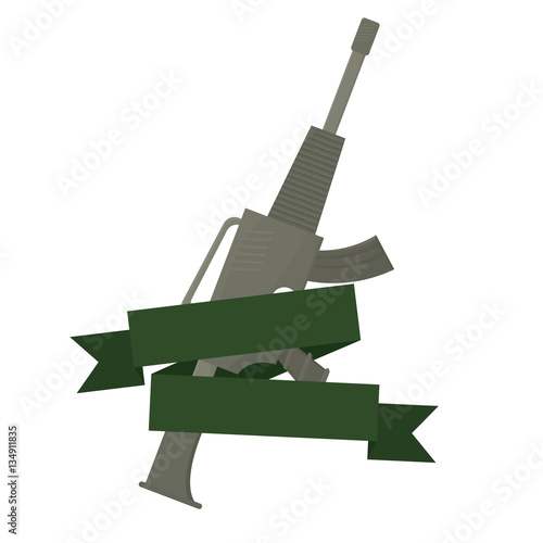 War rifle with green tape for soldiers navy tool, vector illustration photo