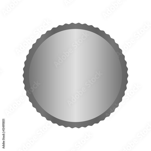 Modern metal silver circle metal badges, labels and design elements. Vector illustration