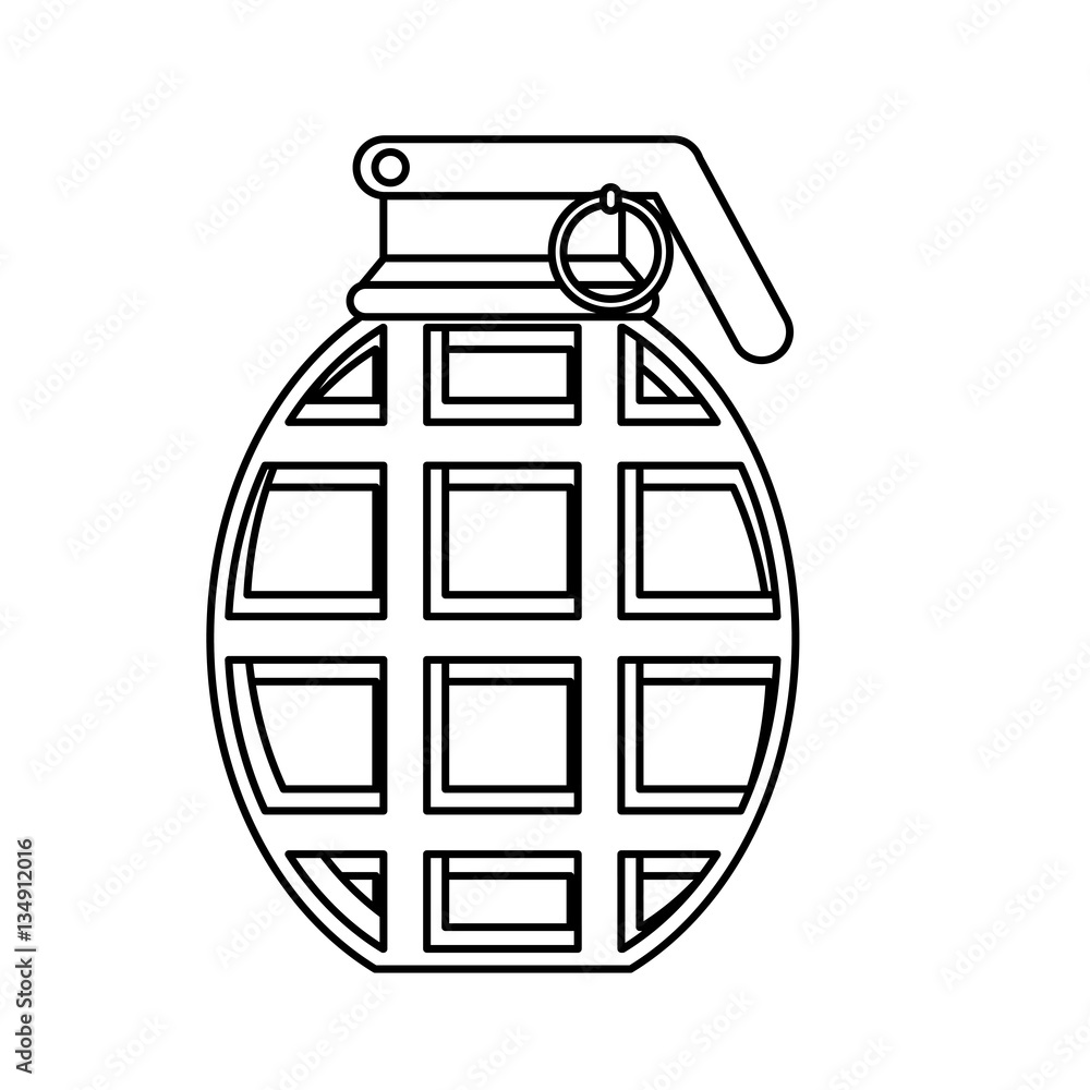 Fototapeta Figure grenade military equipment icon image vector illustration
