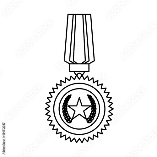 Medal figure for the best military, icon image vector illustrtion