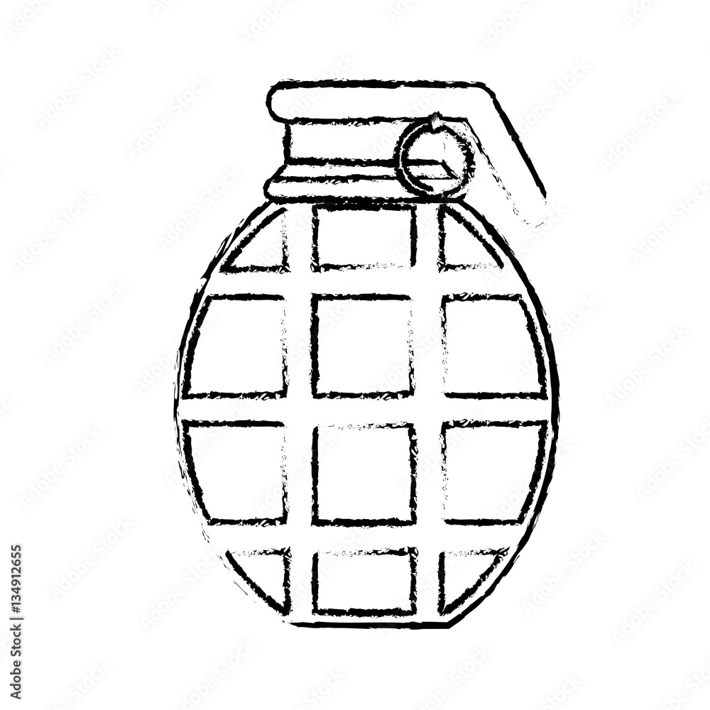 Grenade of green color silhouette military equipment icon image Grenade of green color silhouette military equipment icon image