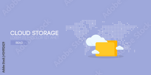 Cloud storage banner concept. Vector