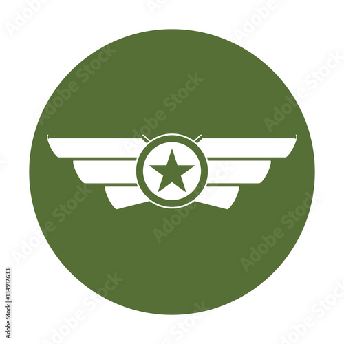 Emblem badge showing military rank, icon vector illustration