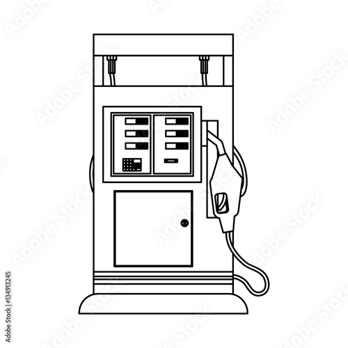 Silhouette gasoline pump injector image, vector illustration design