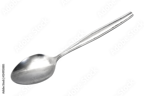 Silver spoon.Stainless Spoon isolated
