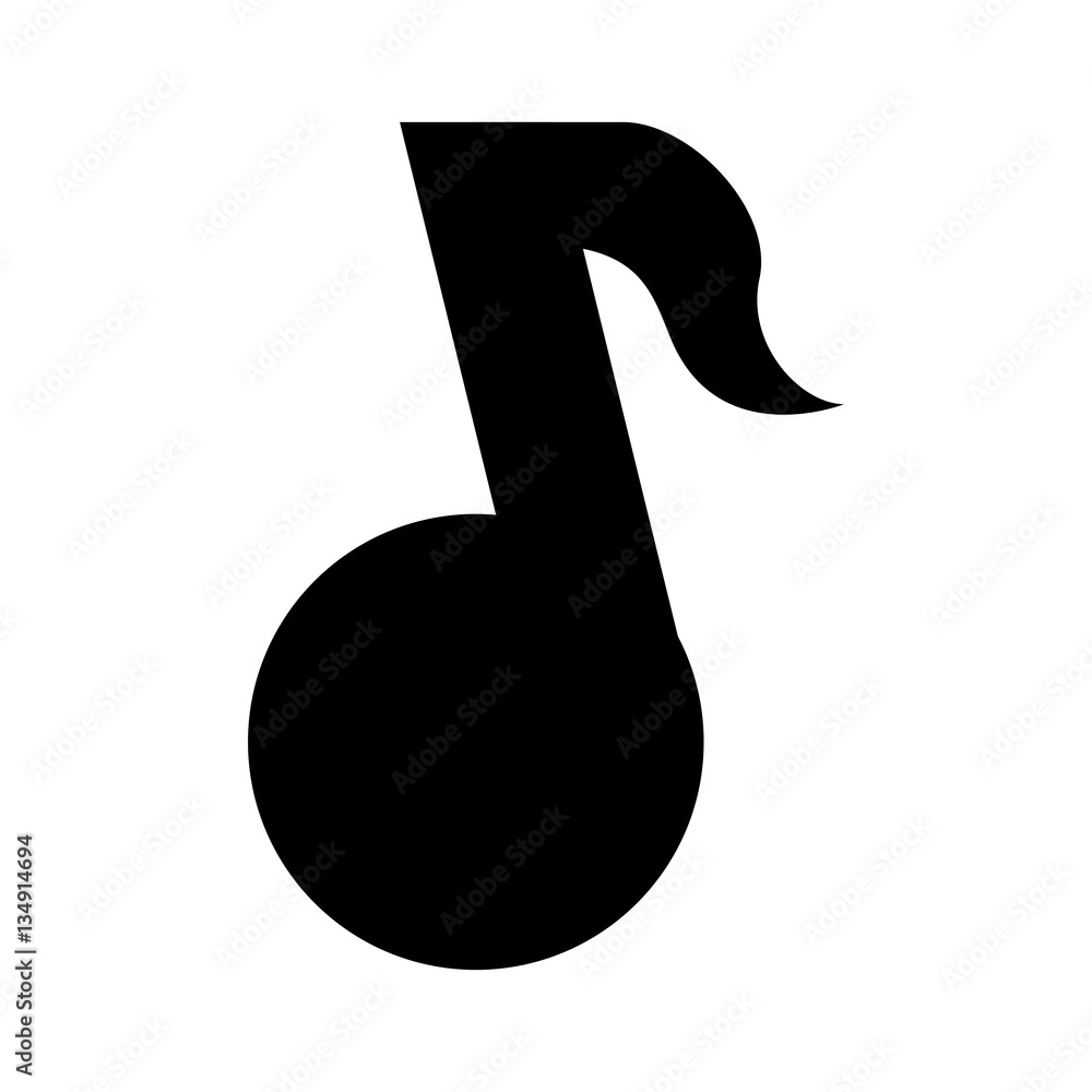 Black music symbol icon design, vector illustration image Black music symbol icon design, vector illustration image