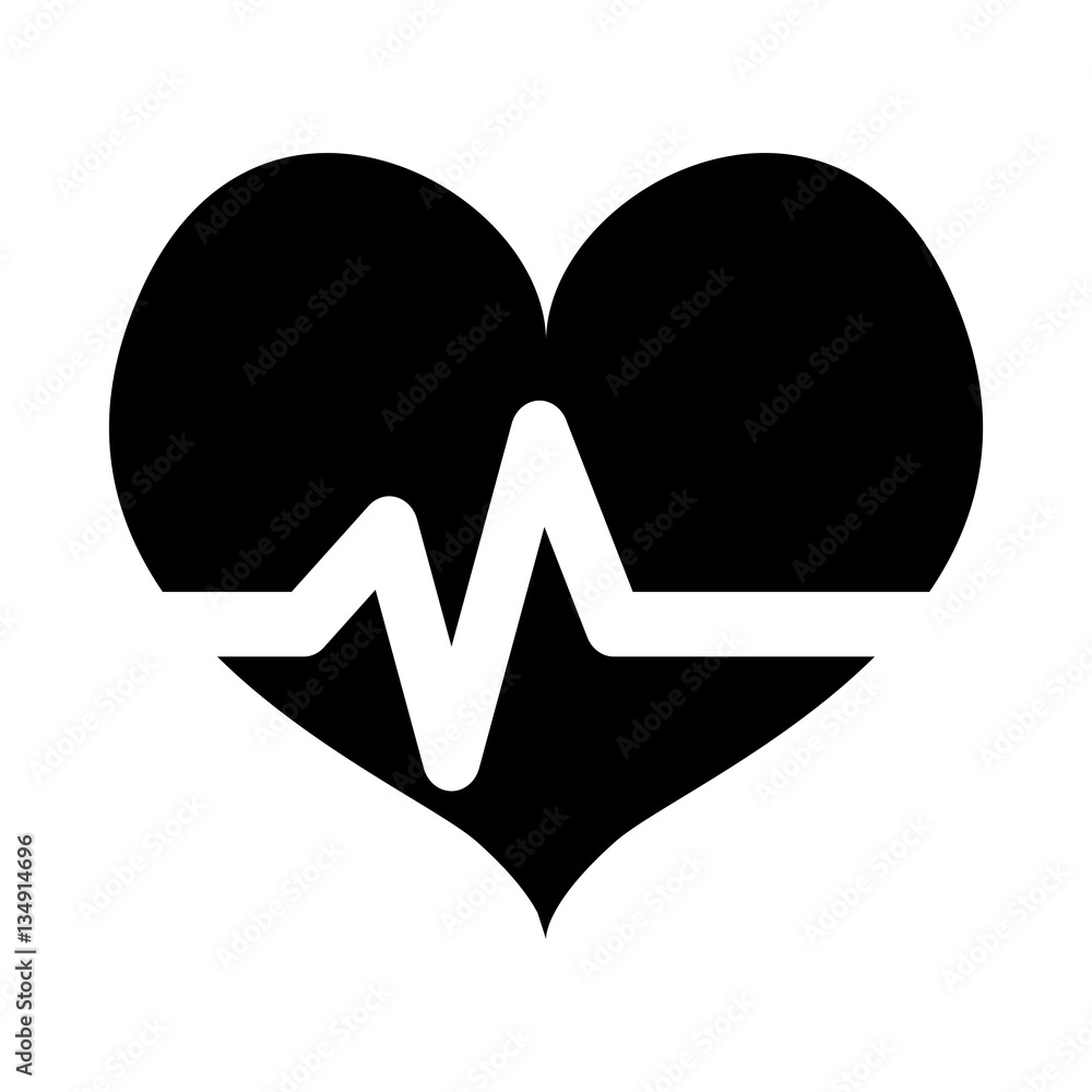 Black heard cardiology medical icon image, vector illustration Black heard cardiology medical icon image, vector illustration