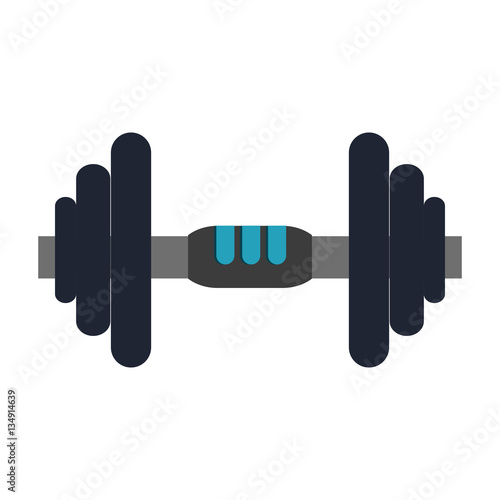 dumbbell icon over white background. colorful design. vector illustration