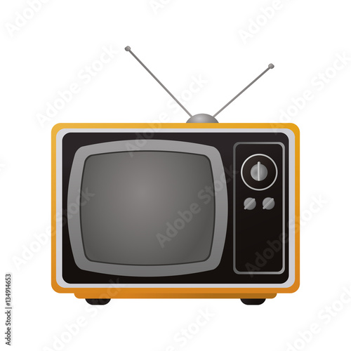 retro television icon over white background. colorful design. vector illustration