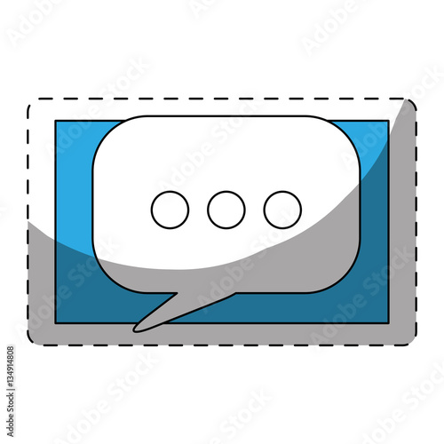 Color smarphone symbol bubble button icon vector illustration
