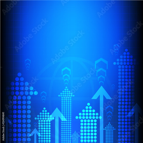 Modern urban blue background, skyline design, business illustration