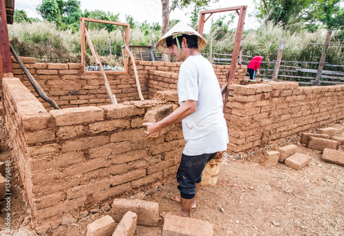 Obraz na plátně Earthen house building