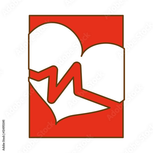 Red smarphone heart cardiology icon image, vector illustration