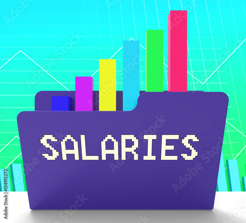 Salaries File Representing Income Graph 3d Rendering photo