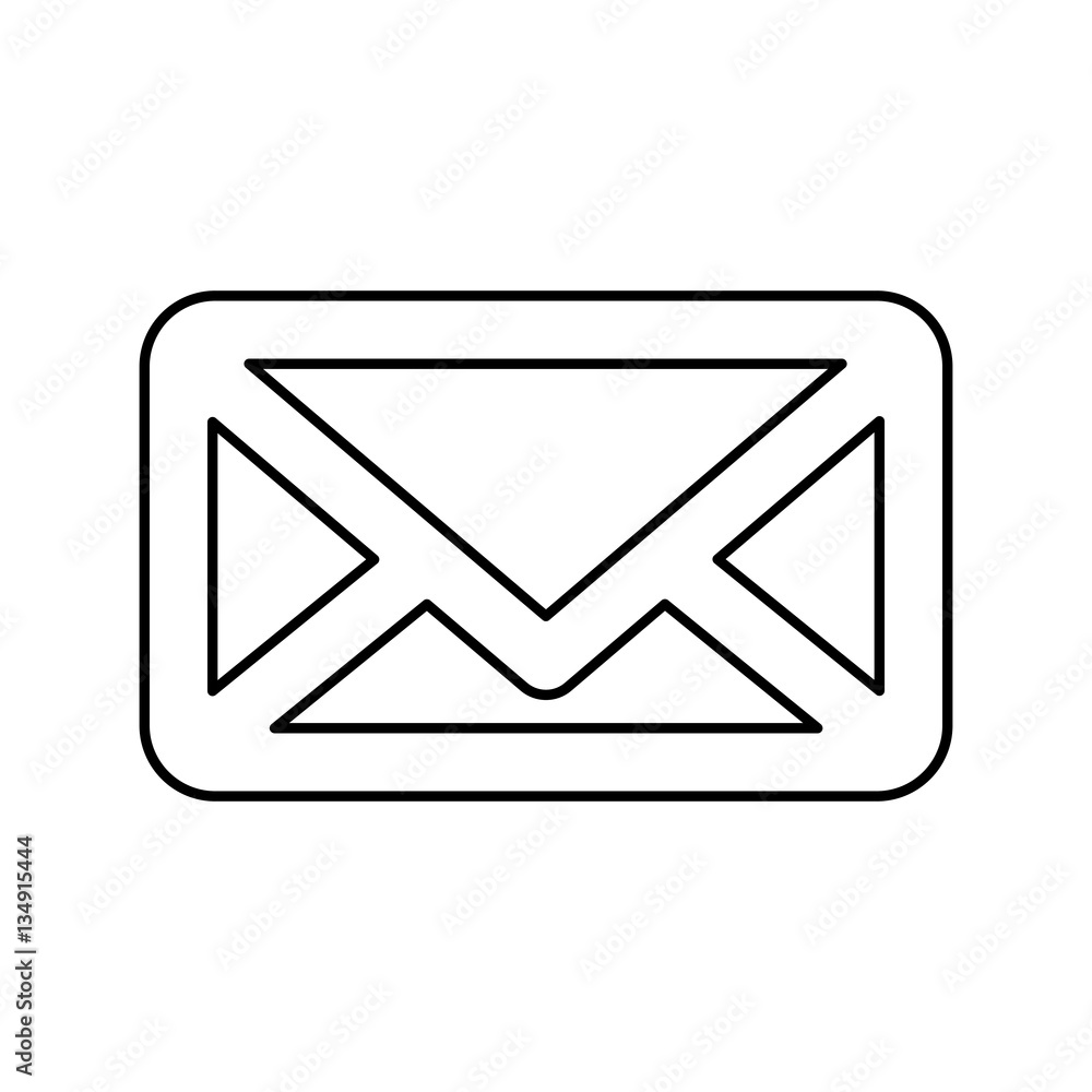 White mail symbol icon design, vector illustration White mail symbol icon design, vector illustration