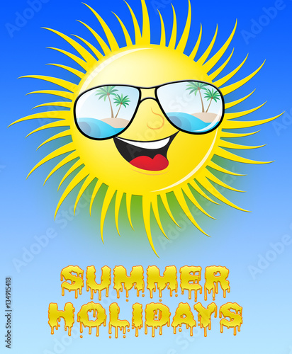 Summer Holidays Sun Smiling Means Heat 3d Illustration