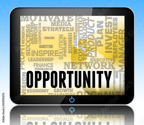 Opportunity Words Show Business Possibilities 3d Illustration photo