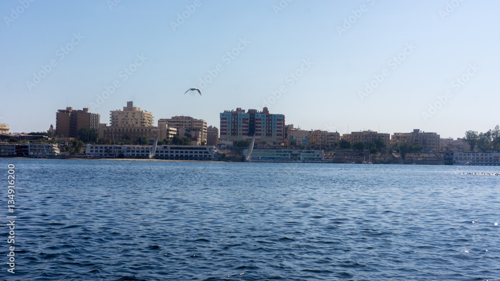 Egypt Nile cruise, a nice view from the boat to shore