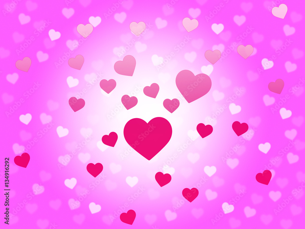 Hearts Red Background Shows Romantic And Passionate Wallpaper