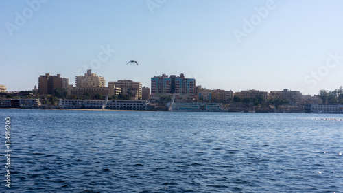 Egypt Nile cruise, a nice view from the boat to shore