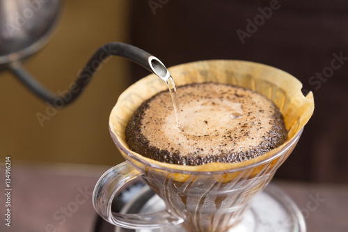 hand dirp coffee and drop the water.