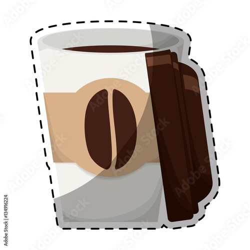 Color espresso coffee open image, vector illustration icon