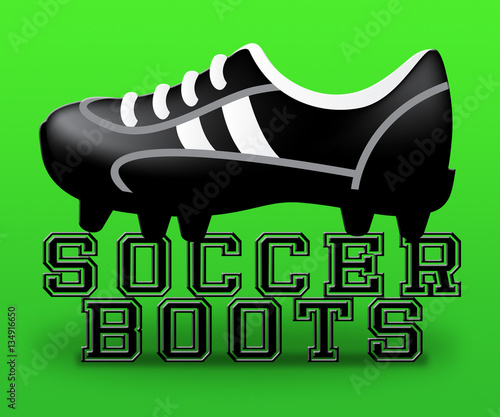 Soccer Boots Shows Football Footwear 3d Illustration