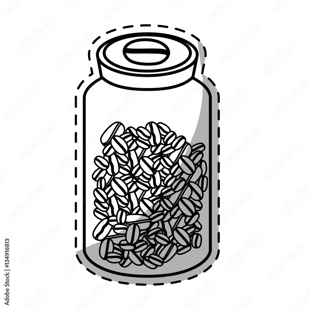 Figure Glass coffee bottle design image,vector illustration Figure Glass coffee bottle design image,vector illustration