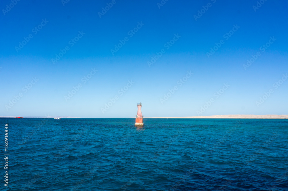 Lighthouse in the Red Sea near Hurghada 