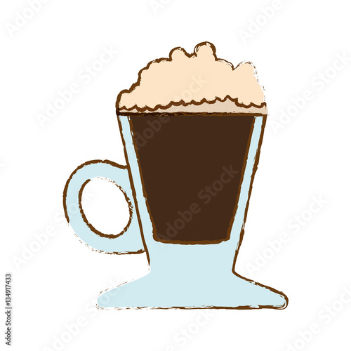 Brown coffee cream glass icon  vector illustration image