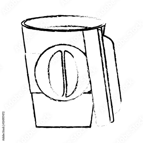 Contour espresso coffee open image, vector illustration icon