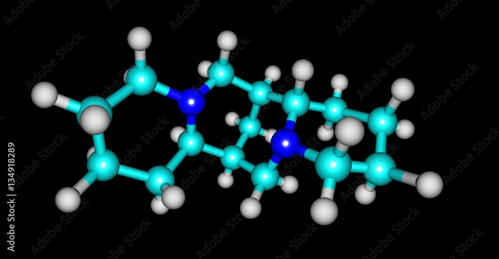 Sparteine molecular structure isolated on black Sparteine molecular structure isolated on black