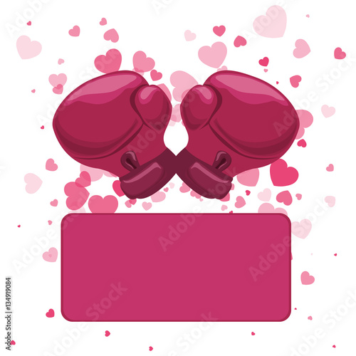 boxing gloves breast cancer awareness related icons image vector illustration design 