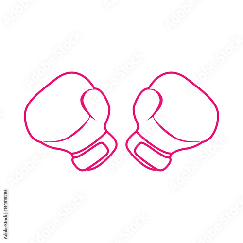 boxing gloves breast cancer awareness related icons image vector illustration design